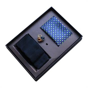 Kravat Cep Mendili Broş Hediye Seti