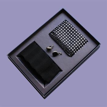 Kravat Cep Mendili Geçmeli Kol Düğmesi Hediye Seti