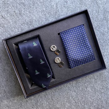 Kravat Cep Mendili Geçmeli Kol Düğmesi Hediye Seti