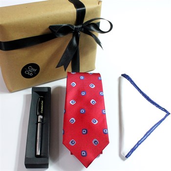 Kravat Cep Mendili Kalem Hediye Seti