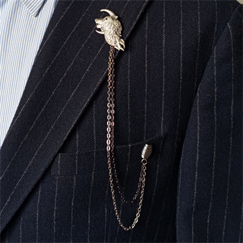 Kurt Figürlü Ceket Yaka İğnesi