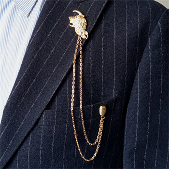 Kurt Figürlü Ceket Yaka İğnesi