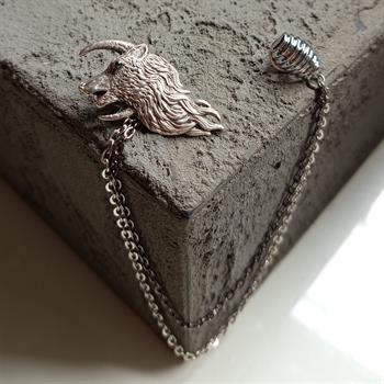 Kurt Figürlü Ceket Yaka İğnesi