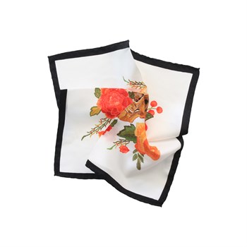 Kurukafa Desenli İpek Cep Mendili 