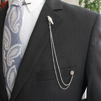 Kuş Figürlü Ceket Yaka İğnesi