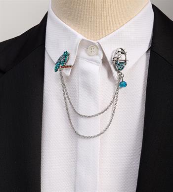 Kuş Figürlü Gömlek Yaka İğnesi