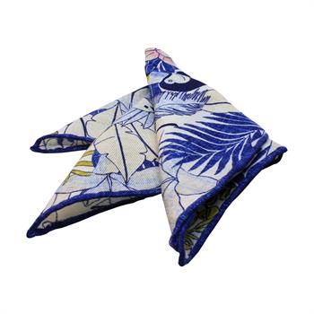 Kuş ve Çiçek Desenli Cep Mendili