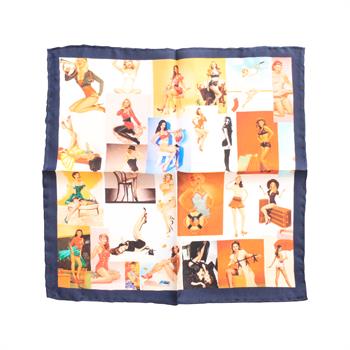 Manken Desenli İpek Cep Mendili 