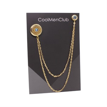 Mavi Taşlı Ceket Yaka İğnesi