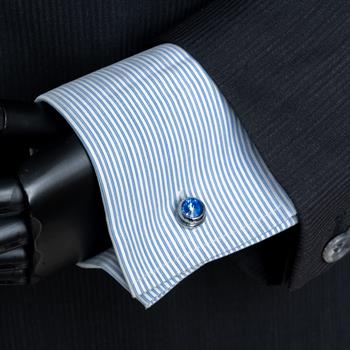 Mavi Taşlı Klasik Kol Düğmesi