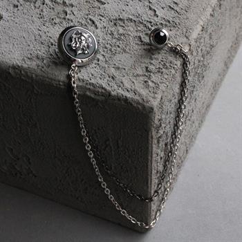 Medusa Figürlü Ceket Yaka İğnesi