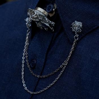 Medusa Figürlü Gömlek Yaka Düğmesi