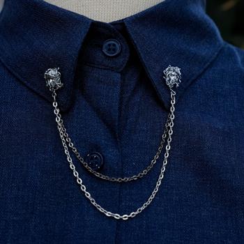 Medusa Figürlü Gömlek Yaka İğnesi