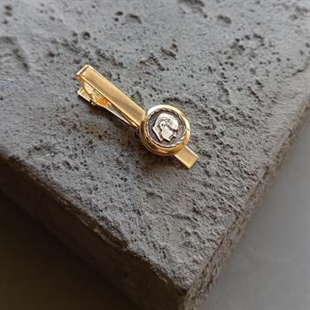 Mustafa Kemal Atatürk Figürlü Kol Düğmesi ve Kravat İğnesi Seti