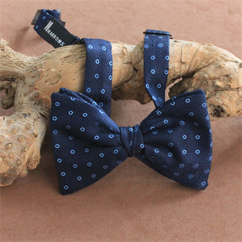 Nokta Desenli Lacivert Açık Papyon