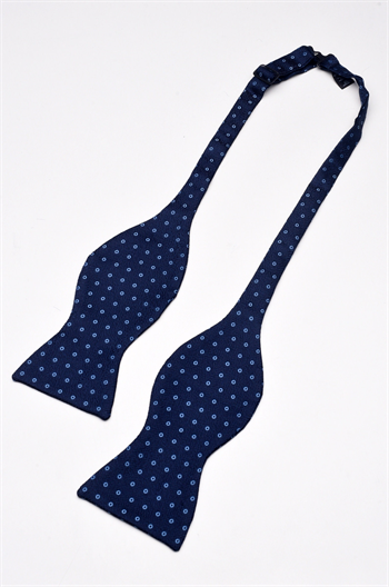 Nokta Desenli Lacivert Açık Papyon