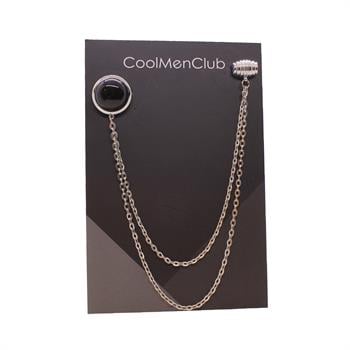 Oniks Doğal Taşlı Ceket Yaka İğnesi