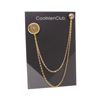 Pembe Taşlı Ceket Yaka İğnesi