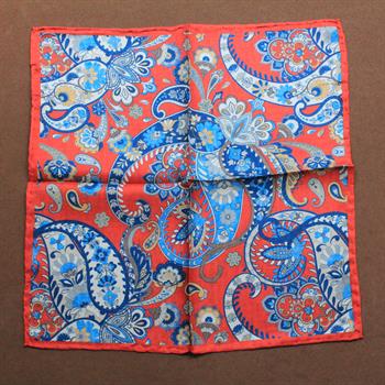Şal Desenli İpek Cep Mendili 