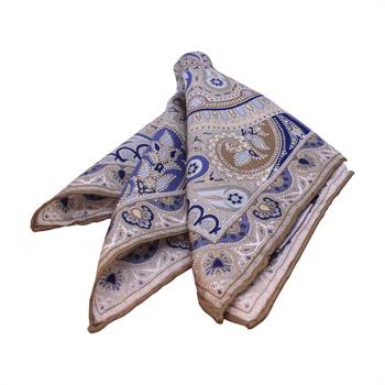 Şal Desenli İpek Cep Mendili 