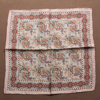 Şal Desenli İpek Cep Mendili 