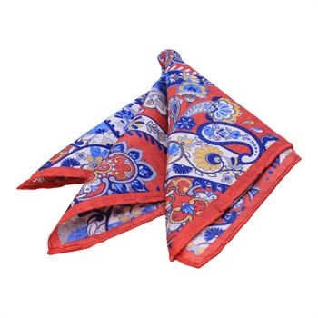 Şal Desenli İpek Cep Mendili 