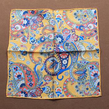 Şal Desenli İpek Cep Mendili 