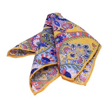 Şal Desenli İpek Cep Mendili 