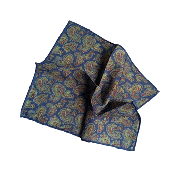 Şal Desenli Yün ve İpek Cep Mendili 