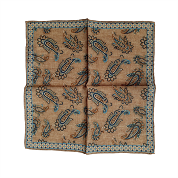 Şal Desenli Yün ve İpek Cep Mendili 