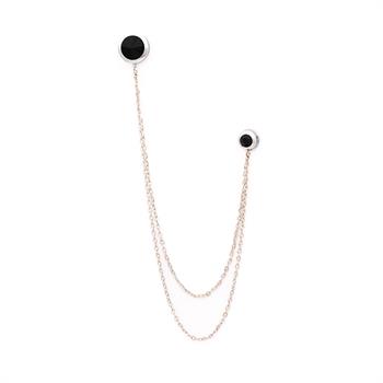 Siyah Taşlı Ceket & Gömlek Aksesuar Seti