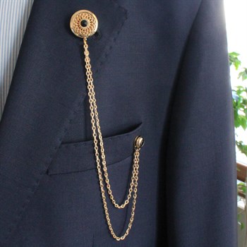 Siyah Taşlı Ceket Yaka İğnesi