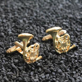 Trompet Figürlü Klasik Kol Düğmesi