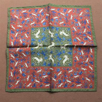 Unicorn Desenli İpek Cep Mendili 