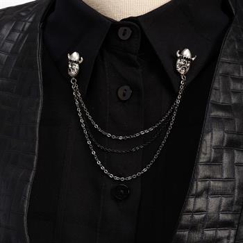 Viking Figürlü Gömlek Yaka İğnesi