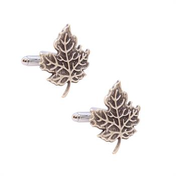 Yaprak Figürlü Klasik Kol Düğmesi