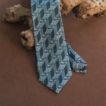 Yeşil Desenli İpek Kravat