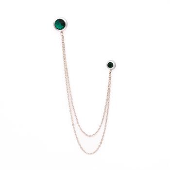 Yeşil Taşlı Ceket Yaka İğnesi