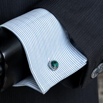 Yeşil Taşlı Klasik Kol Düğmesi