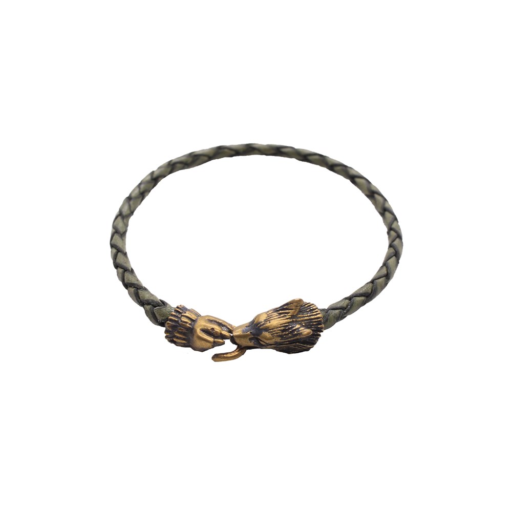Leather Cool SeriesCMC9807Açık Yeşil Bronz Deri Bileklik 