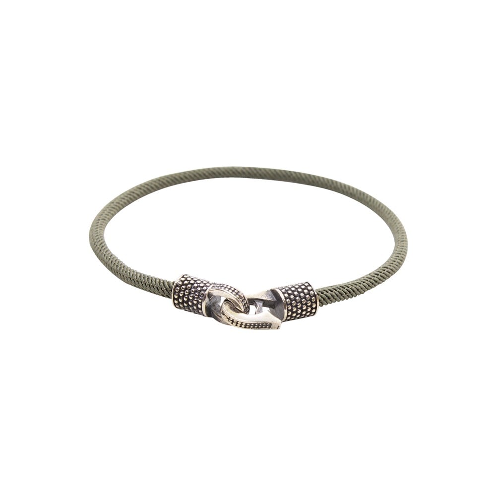 Leather Cool SeriesCMC1383Açık Yeşil Gümüş İp Bileklik