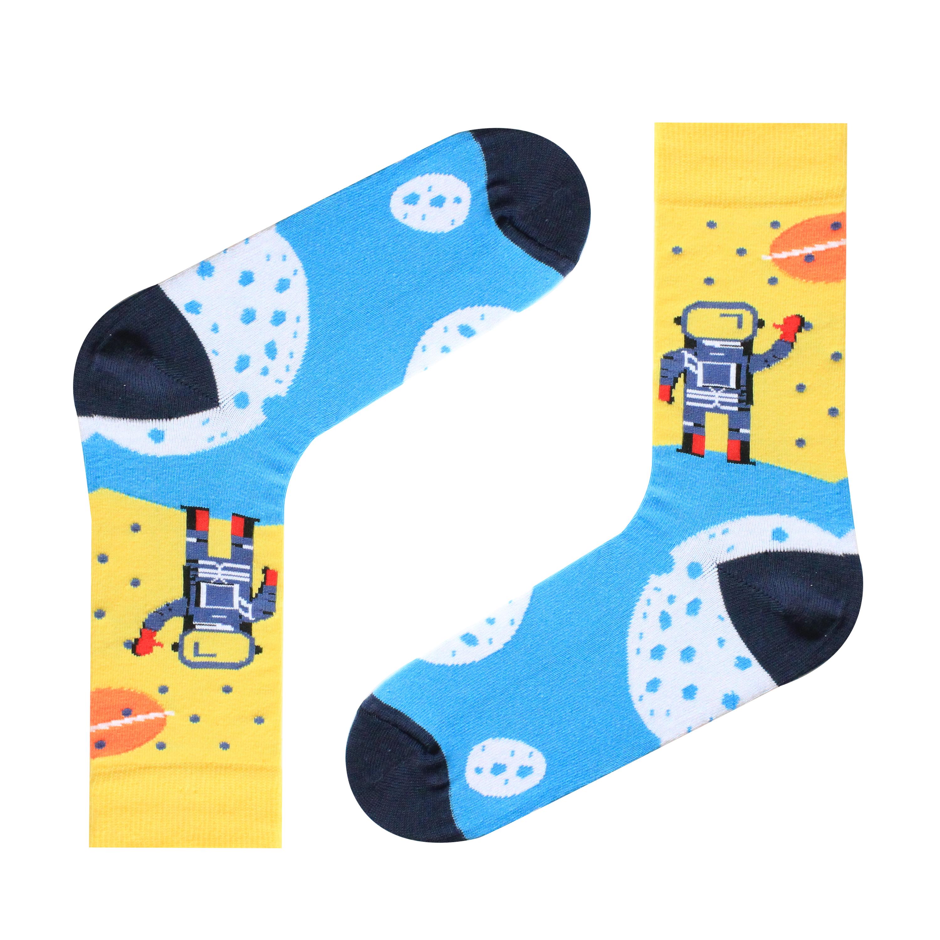 Astronot Desenli Çorap