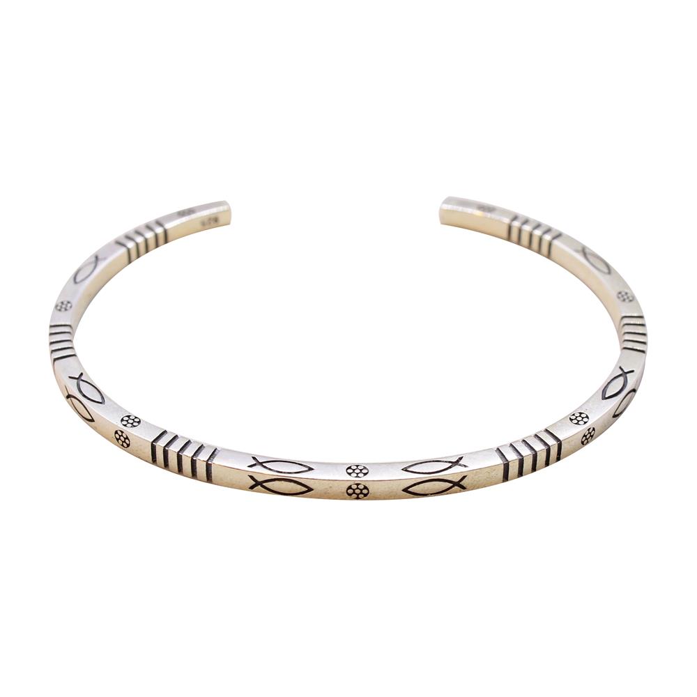 Balık Desenli Gümüş Bileklik