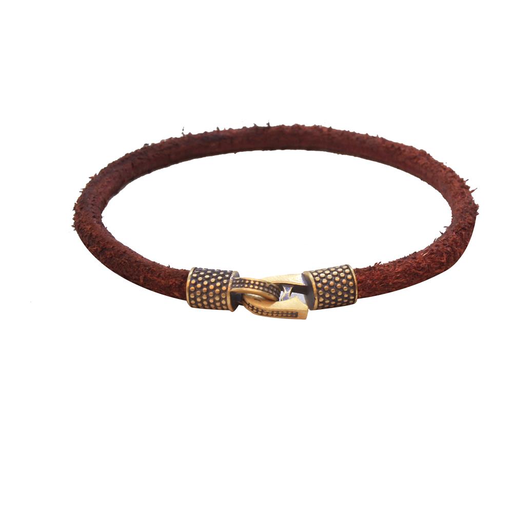 Leather Cool SeriesCMC1611Bordo Bronz Deri Bileklik