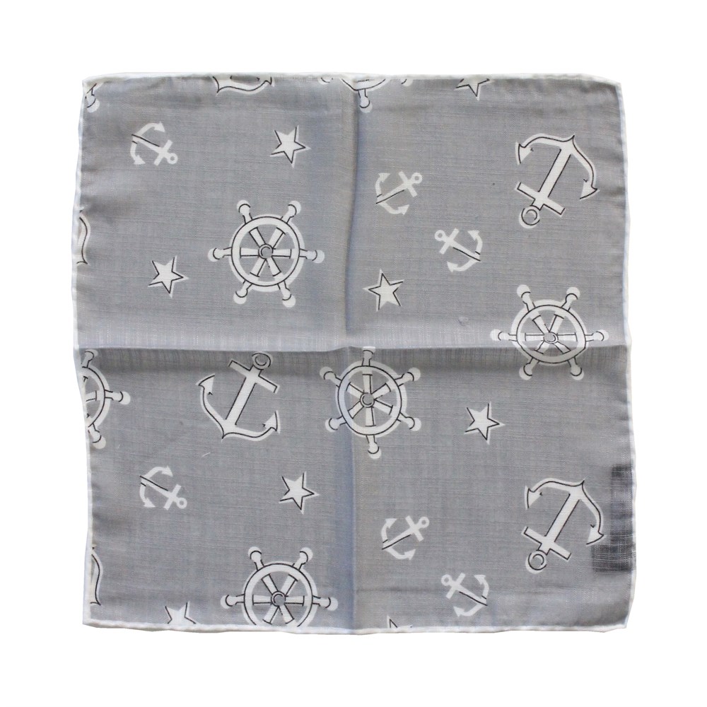 Çapa ve Dümen Desenli Mikrofiber Cep Mendili 