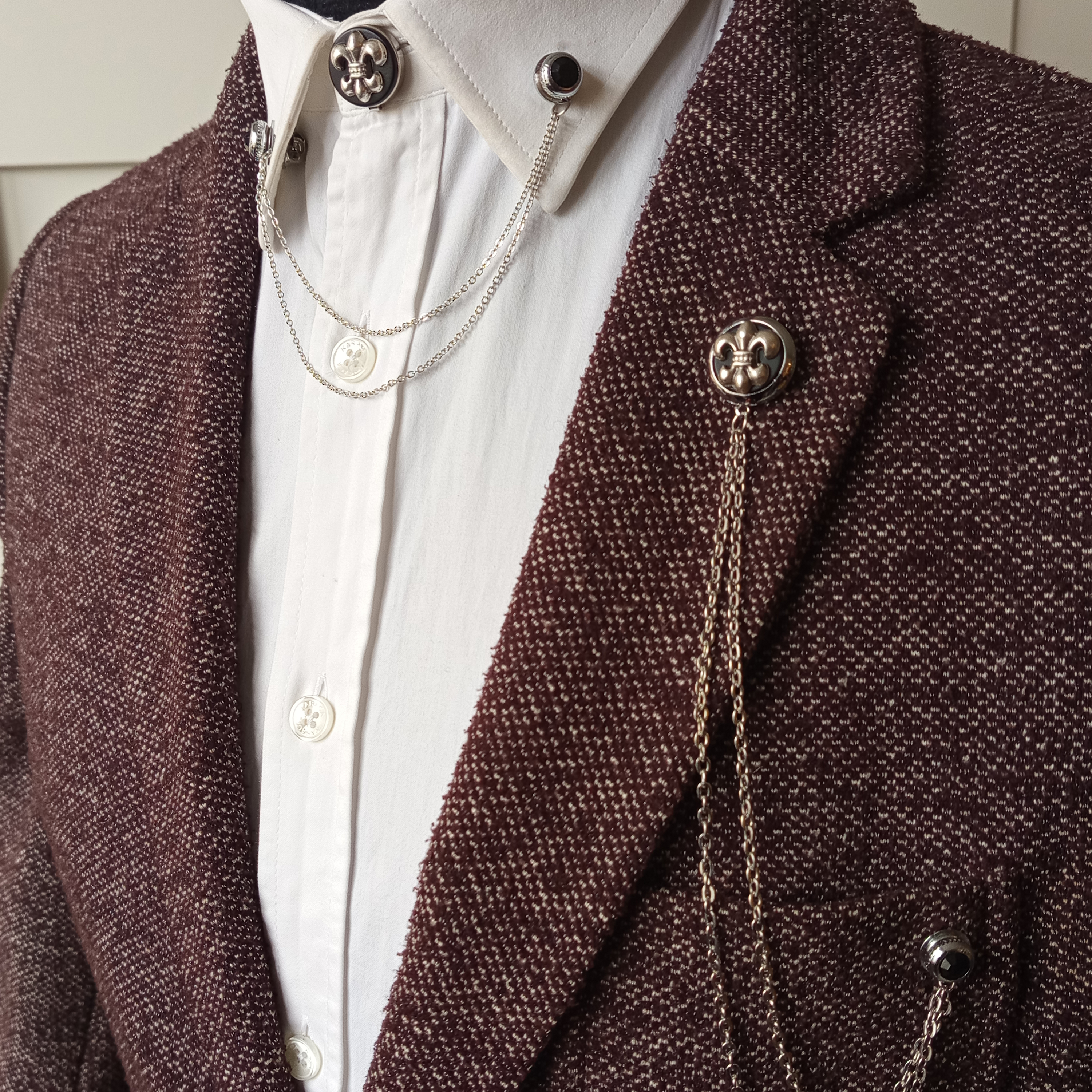 Yaka İğnesi & BroşCMC2850Fleur De Lis Figürlü Ceket & Gömlek Aksesuar Seti