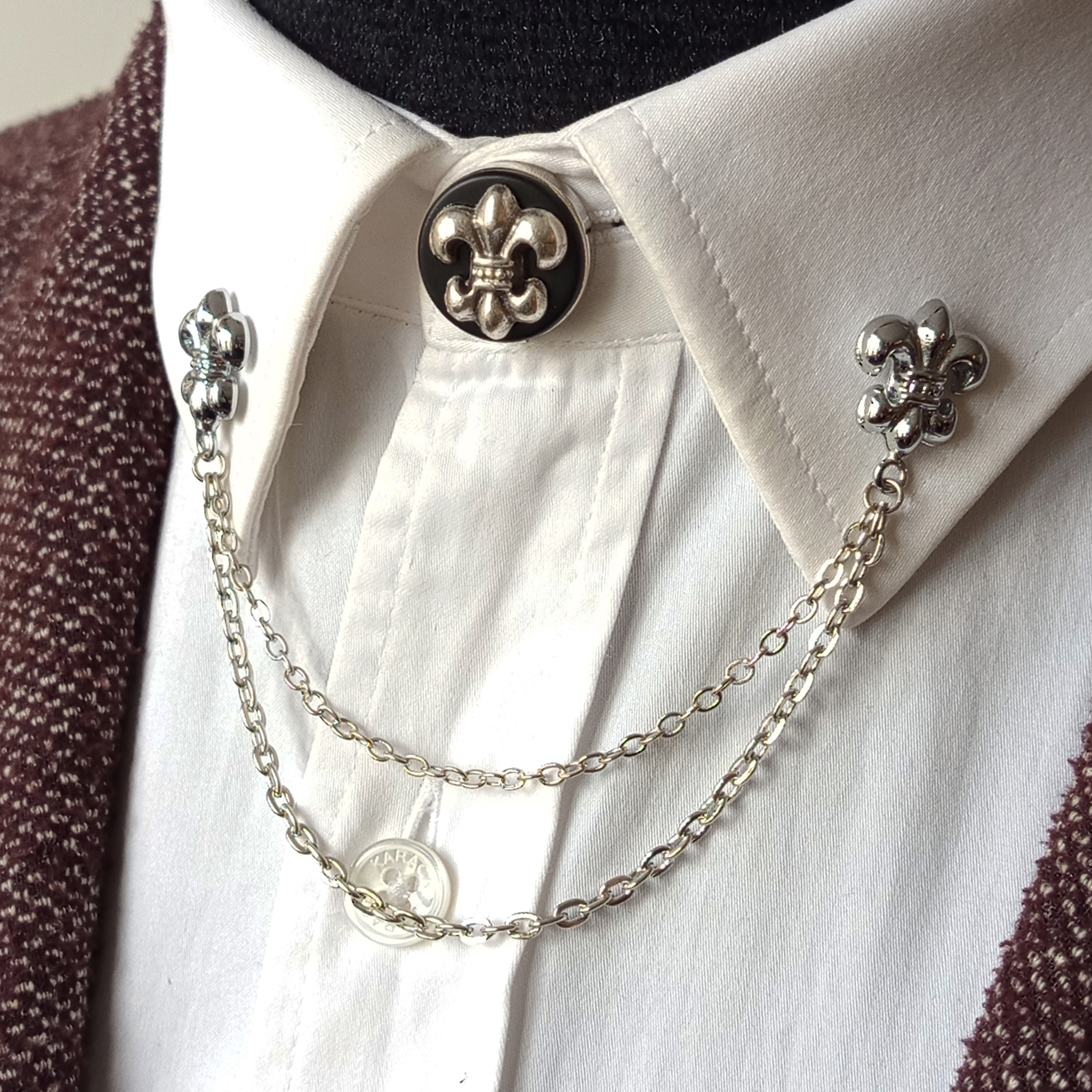 Yaka İğnesi & BroşCMC2859Fleur De Lis Figürlü Gömlek Aksesuar Seti