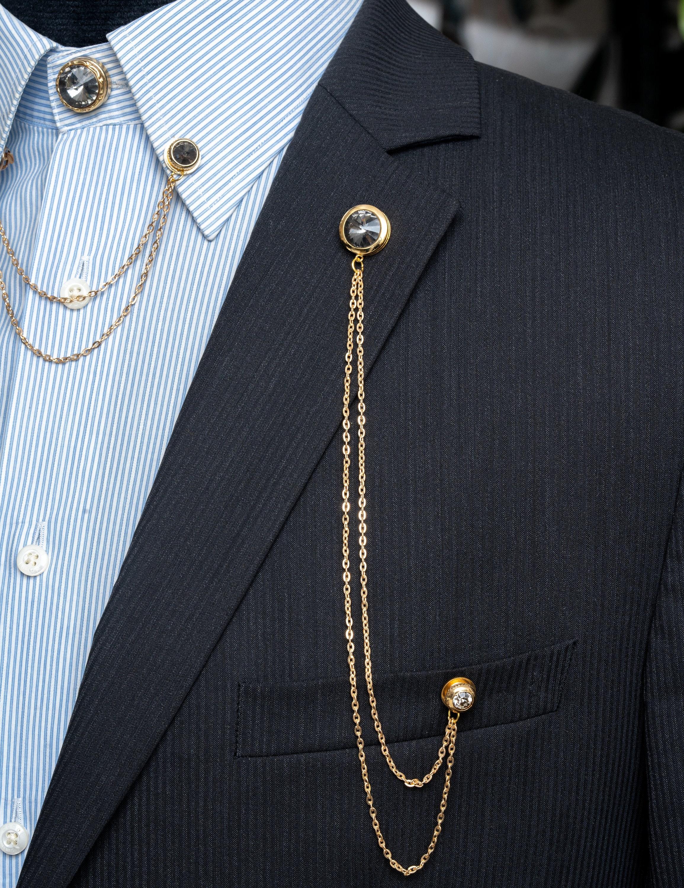 Yaka İğnesi & BroşCMC2196Füme Taşlı Ceket Yaka İğnesi