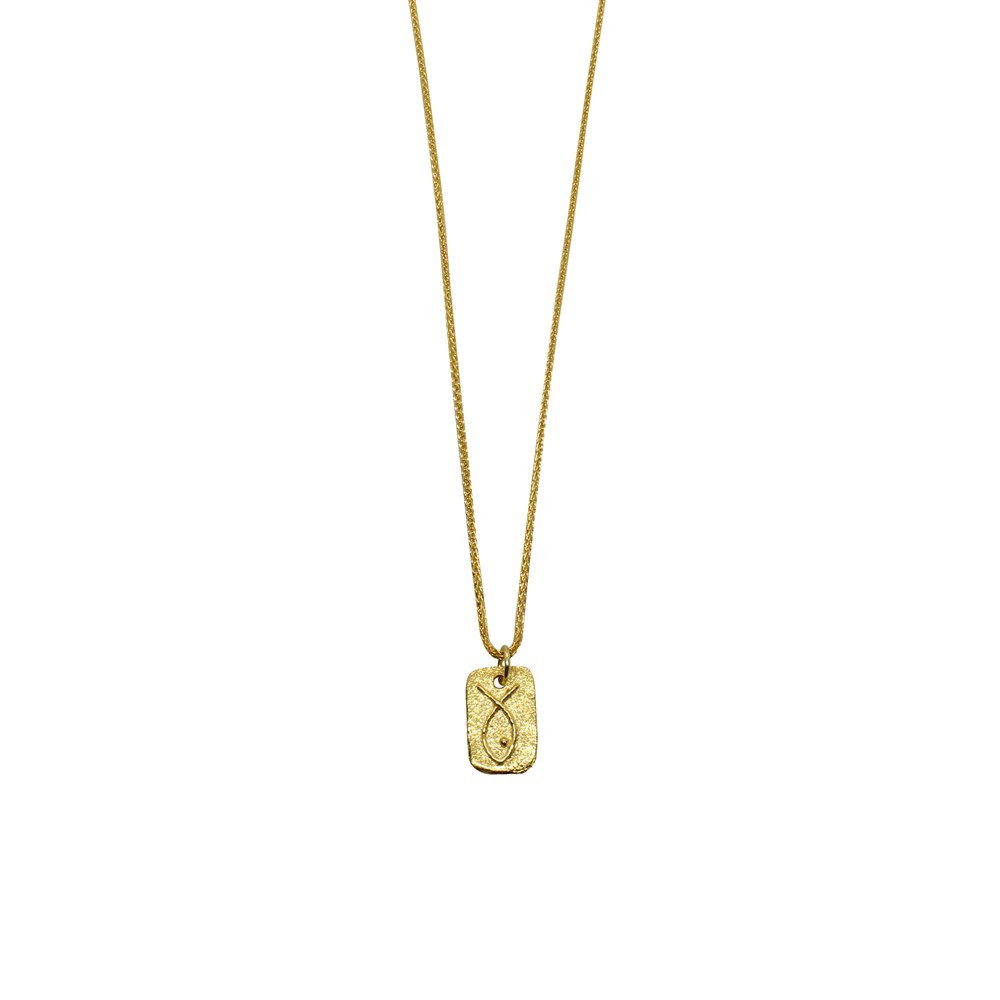 KolyeCMC9045Gold Balık Gümüş Kolye 