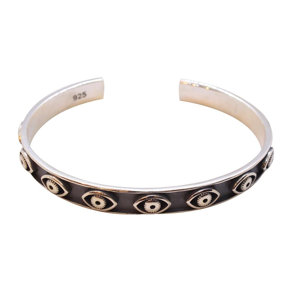 Göz Desenli Gümüş Bileklik